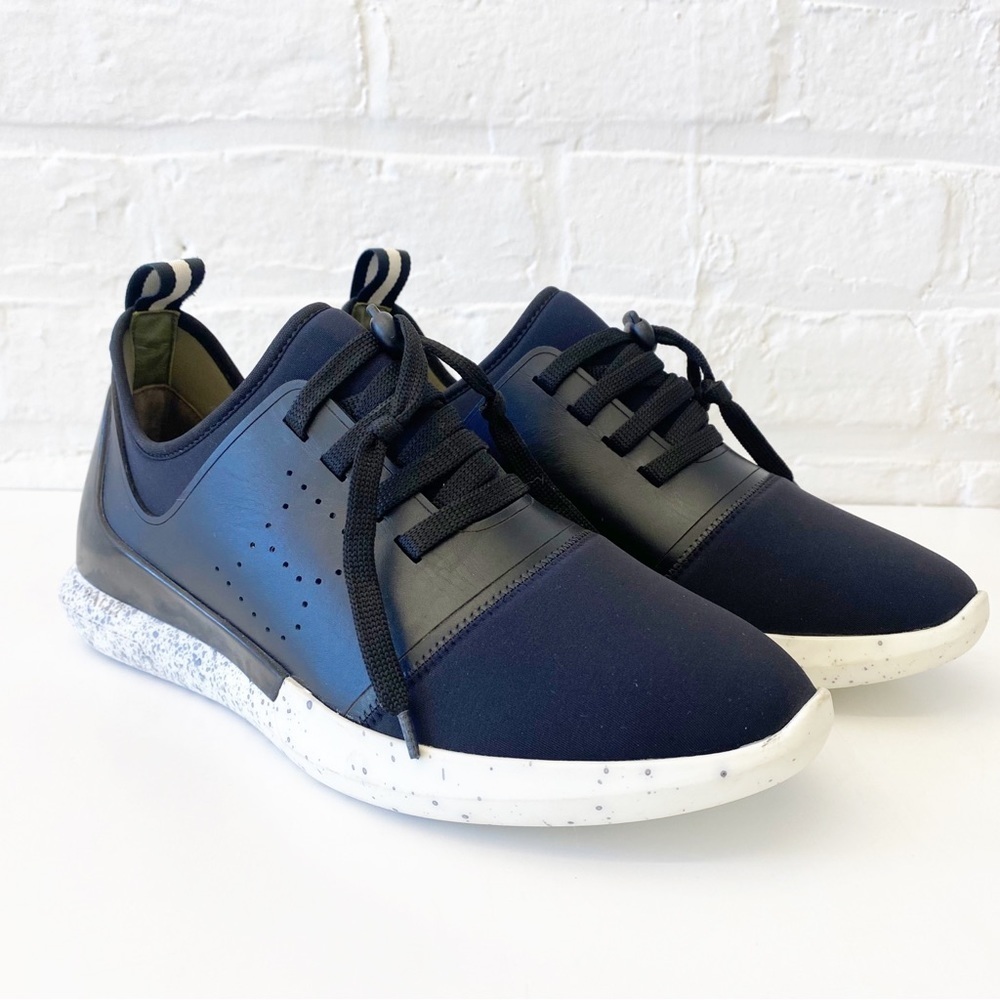 Bally || Avro Neoprene And‎ Leather Low-top Sneakers B Logo Black 6.5